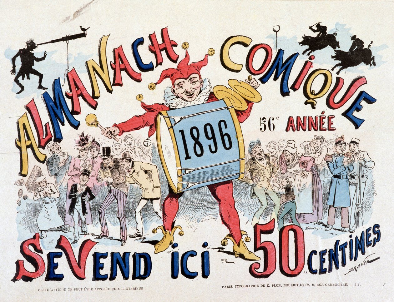 Un clown con tamburo e piatti - Disegno di Draner (Jules Georges Renard) da Renard Jules Draner