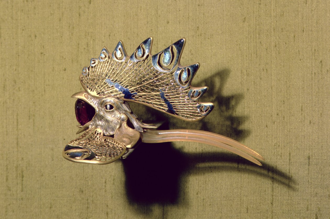 Pettine (oro, smalto e ametista) da Rene Jules Lalique