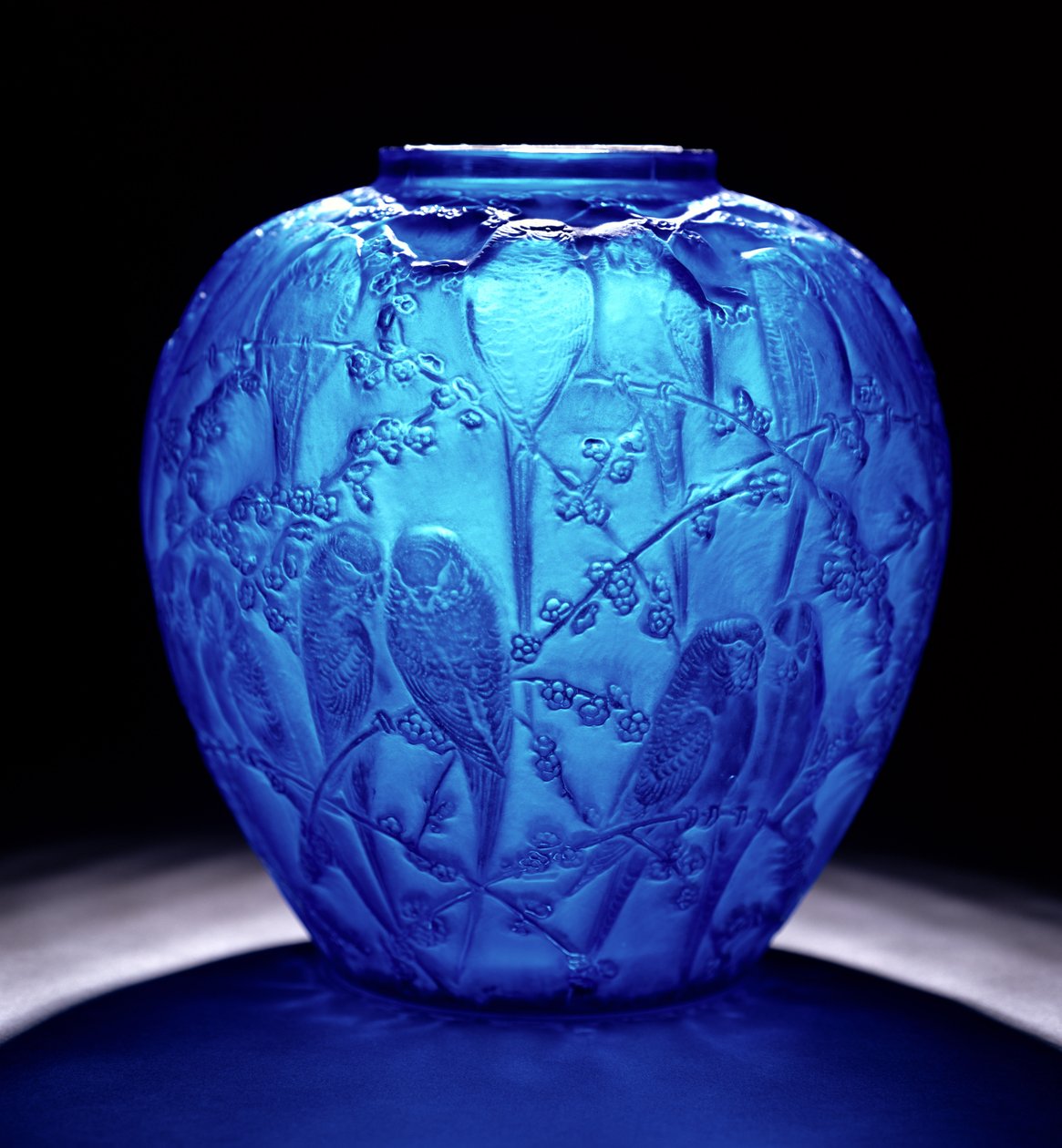 Vaso Perruches Electric Blue da Rene Jules Lalique