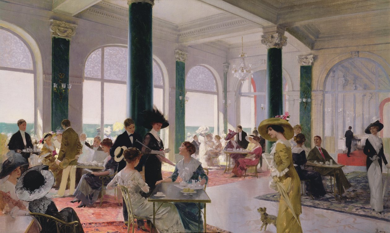 Tè pomeridiano, c.1910 da Rene Lelong
