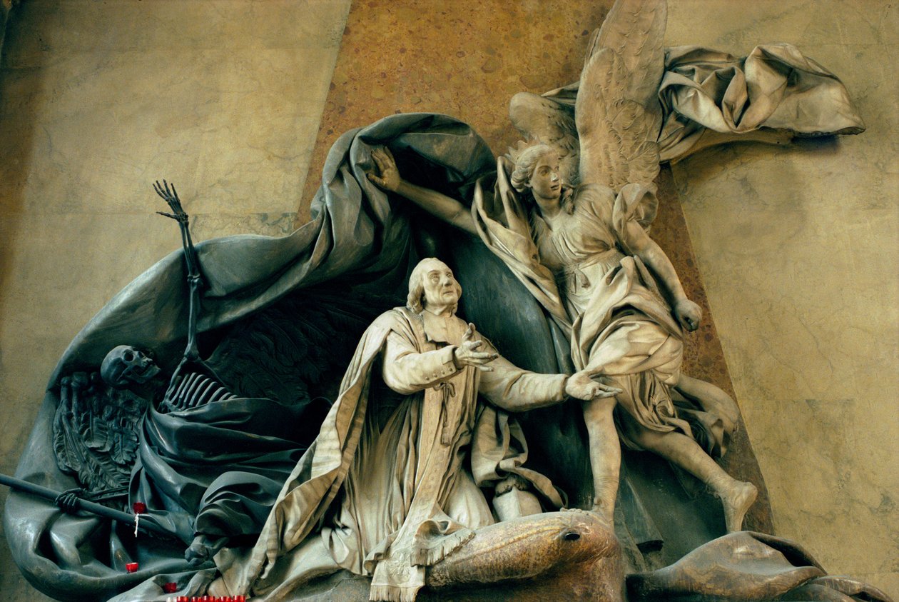 Tomba di Jean Baptiste Joseph Languet de Gergy (1675-1750) 1757 (marmo e legno) da Rene Michel Slodtz