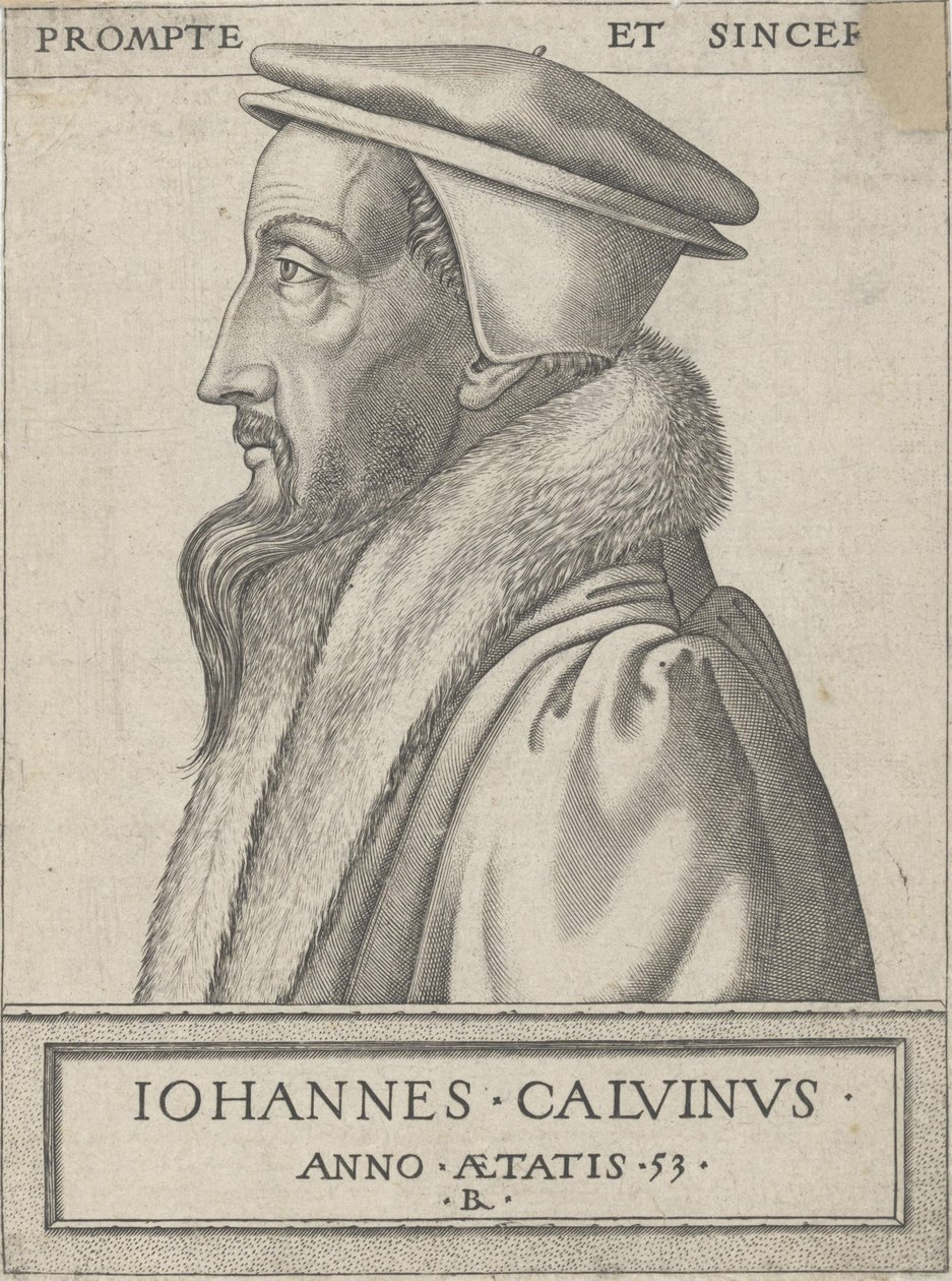 Jean Calvin (1509 - 1564), teologo e forza primaria della Riforma Protestante, all