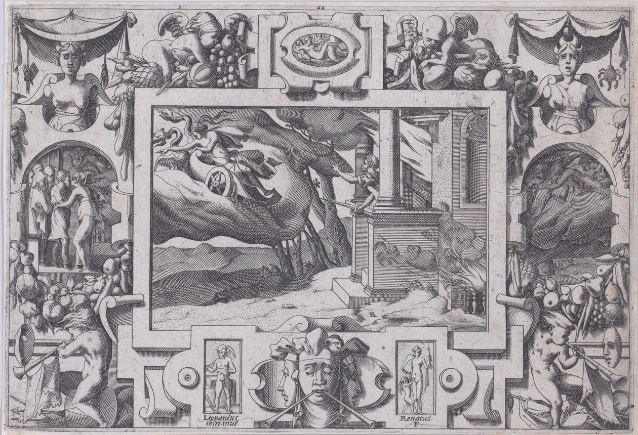 Medea fugge da Giasone, 1563 da Rene Boyvin