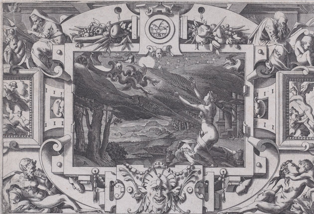 Medea e il suo carro trainato da draghi da Rene Boyvin