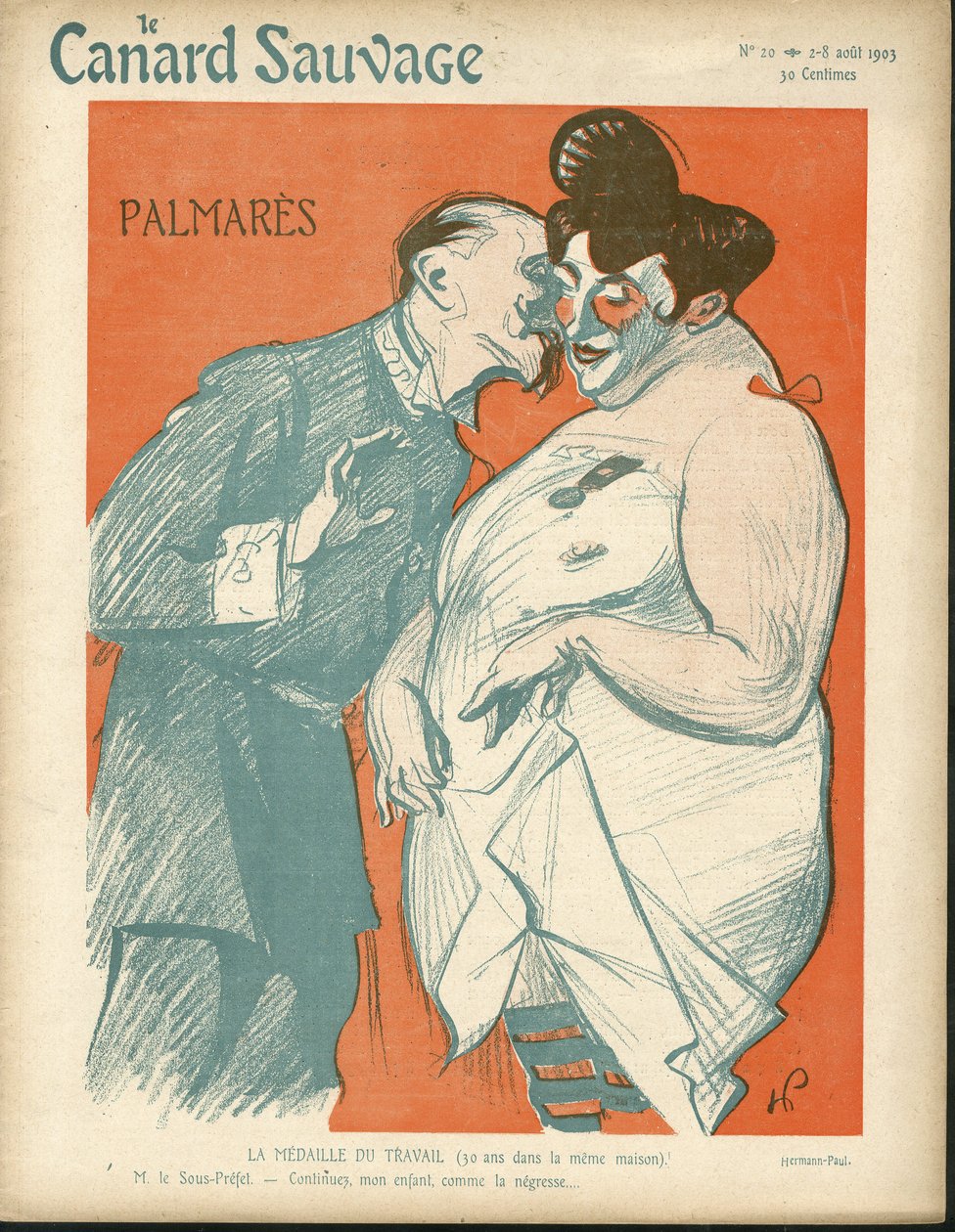 Illustrazione di Hermann-Paul (1864-1940) per la Copertina di The Wild Duck, No. 20 da Rene George Hermann Paul