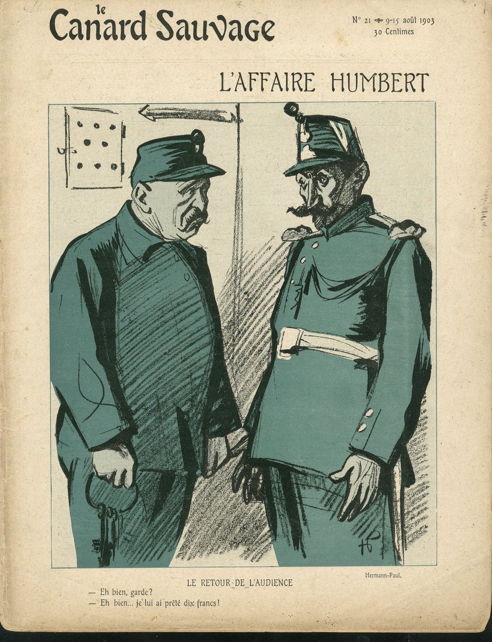 Illustrazione di Hermann-Paul per la copertina di Le Canard Sauvage, n. 21 da Rene George Hermann Paul