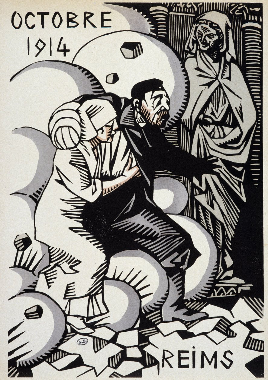 Ottobre 1914, Reims - in “Calendar of War” ed. 1916 da Rene George Hermann Paul
