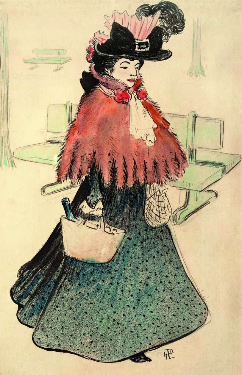 La bella ebrea va a fare shopping. Le Rire magazine, 1896 da Rene Georges Hermann Paul