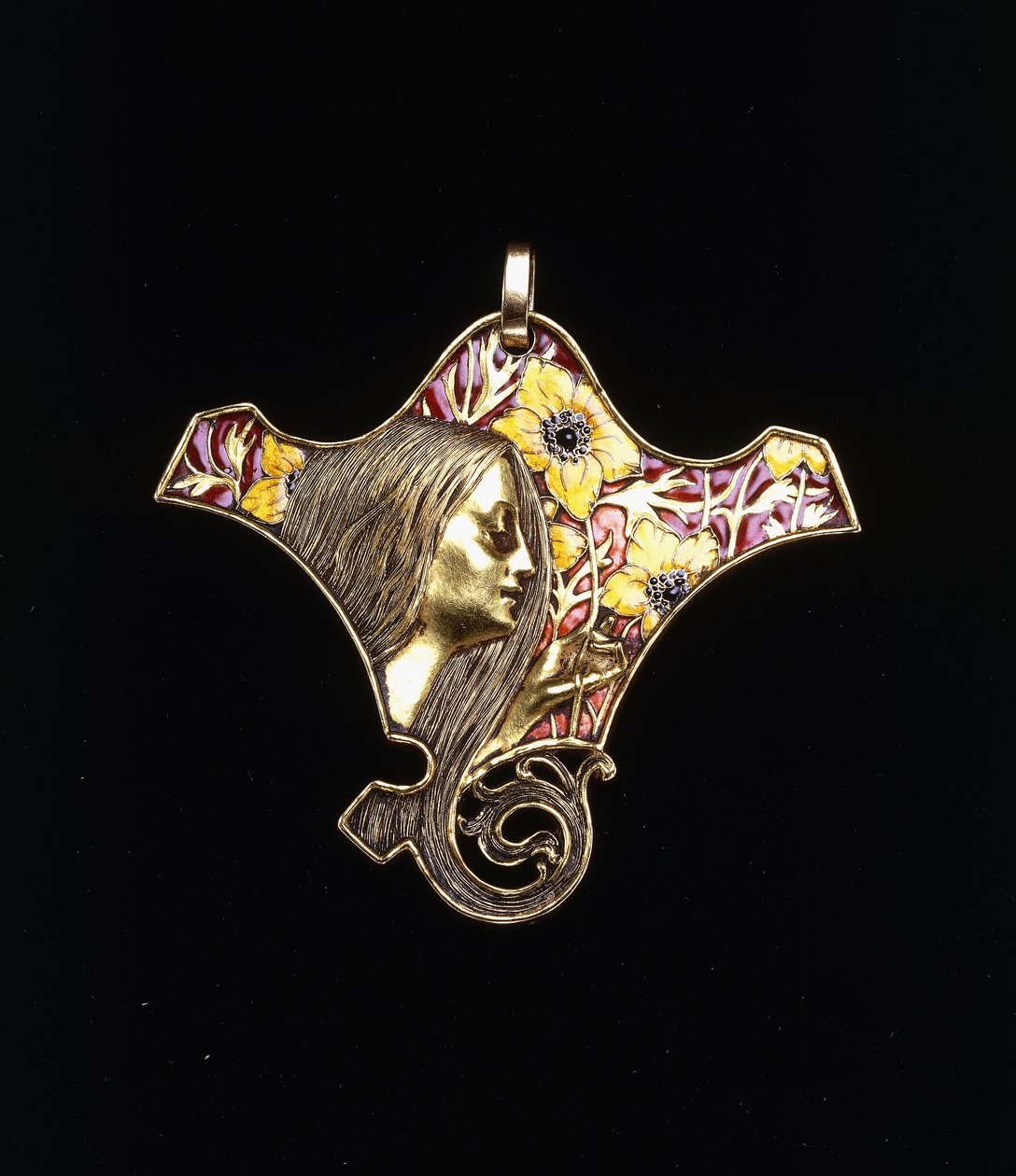 Un pendente che raffigura una giovane fanciulla da Rene Jules Lalique