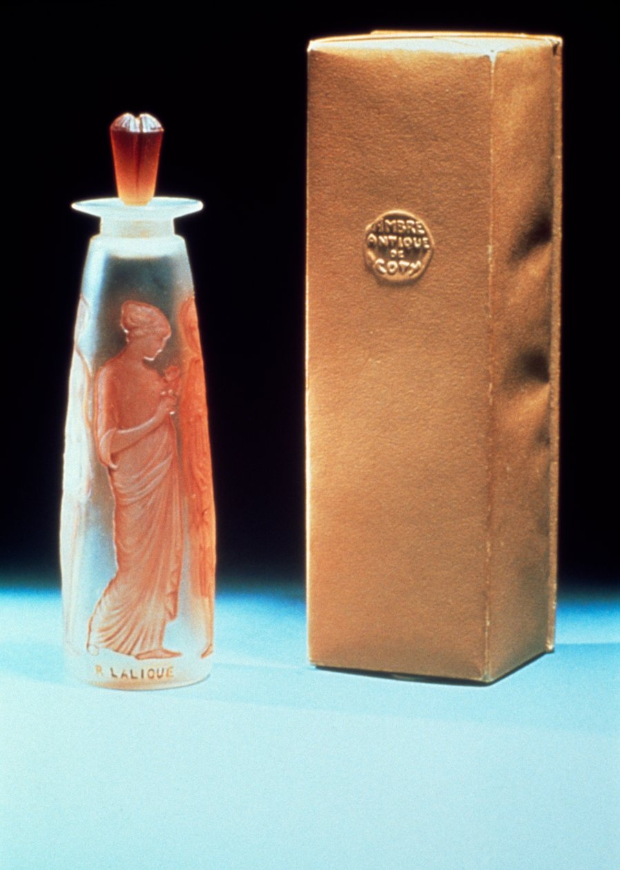 Flacone di vetro per il profumo Ambre Antique di Coty da Rene Jules Lalique