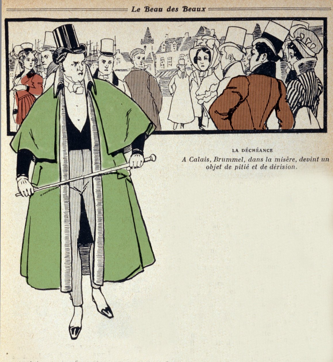 Rappresentazione di George Bryan Brummel, noto come il Beau Brummel (1778 - 1840), Re dei Dandy: quest