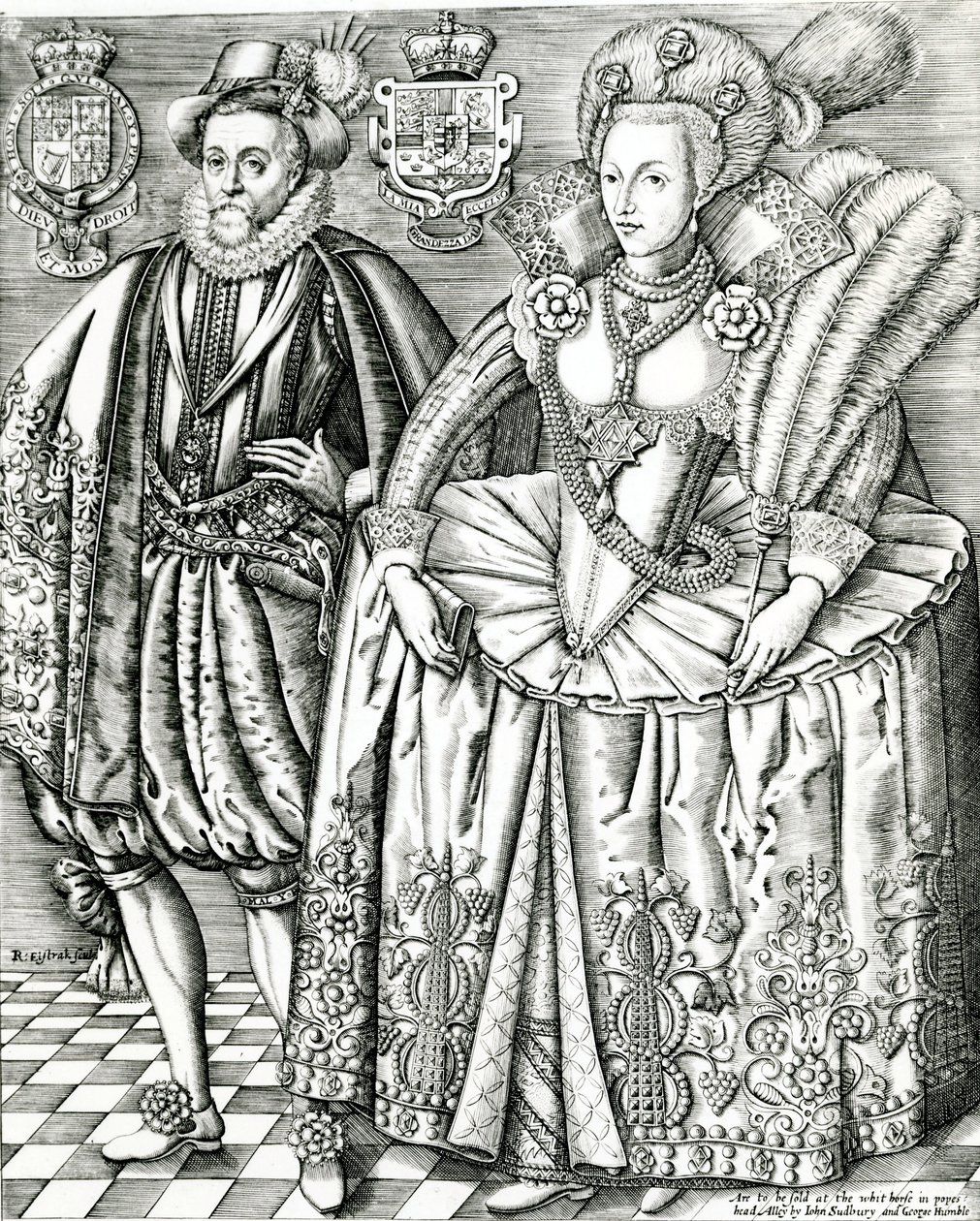 Ritratto di Giacomo I e Anna di Danimarca, 1618 da Renold Elstrack