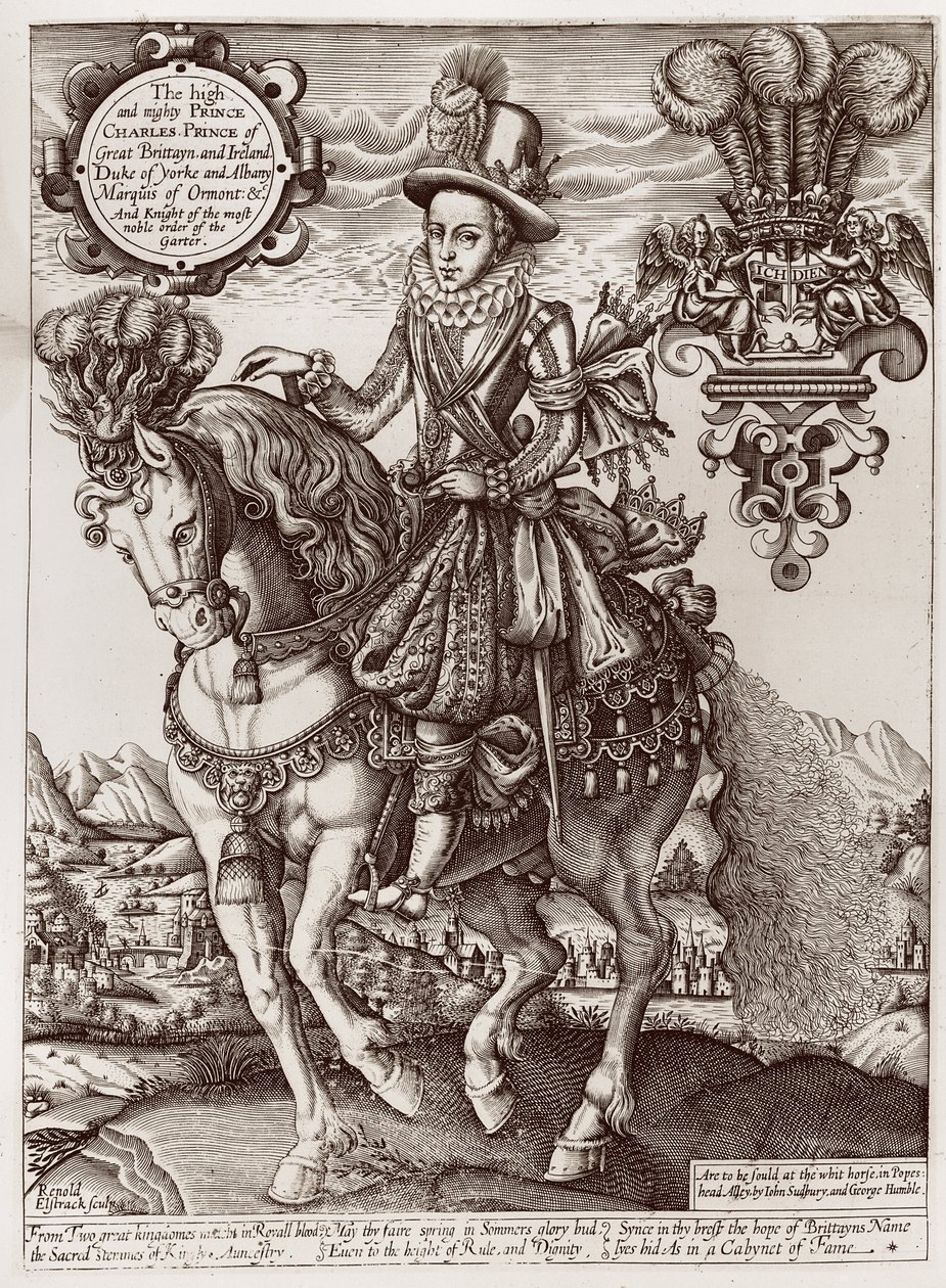 Carlo I come Principe di Galles a cavallo, da 