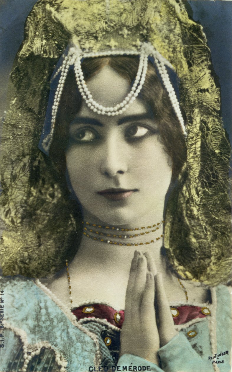 Cartolina raffigurante la danzatrice Cleo de Merode (1875-1966) da Reutlinger Studio