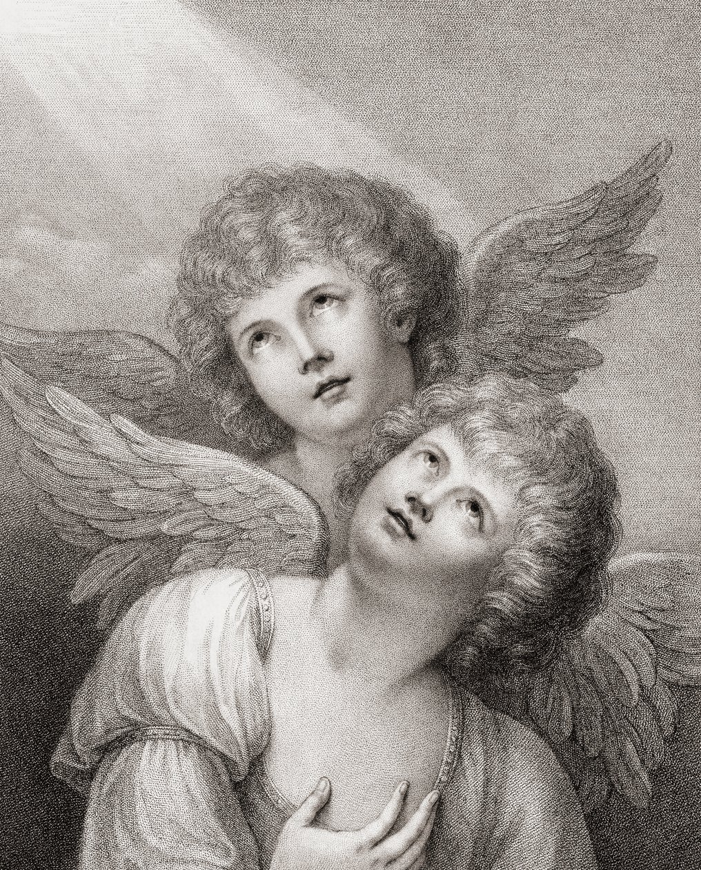 Due cherubini. Due angeli. da Rev. Matthew William (after) Peters