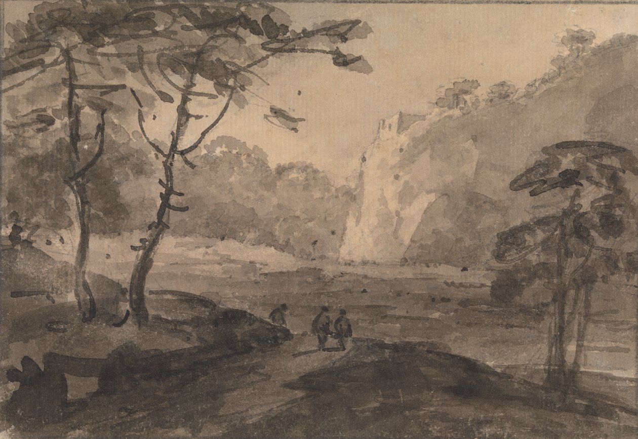 Paesaggio con tre figure su una strada da Rev. William Gilpin