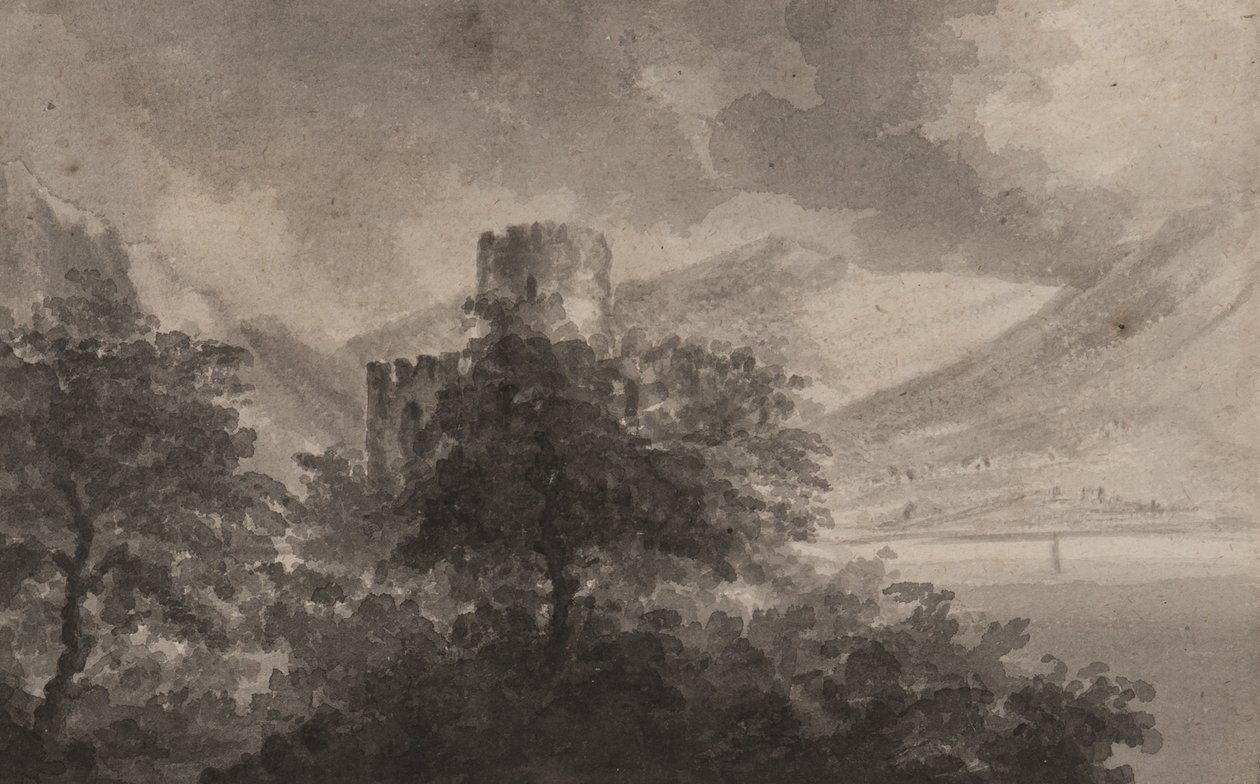 Castello lacustre boscoso: capriccio, 1804 da Rev. William Gilpin