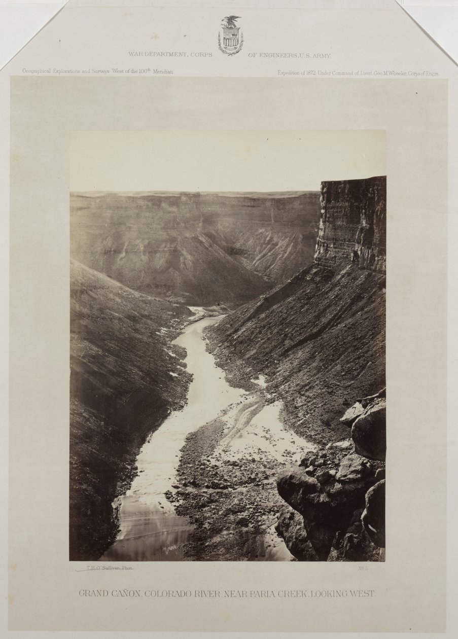 Grand Canyon, Fiume Colorado, Bocca del Kanab Wash, Vista verso ovest da Reverend George Wilson Bridges