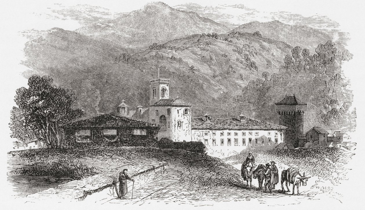 Convento a Vallombrosa, Firenze, Italia, alla fine del XIX secolo. Da 