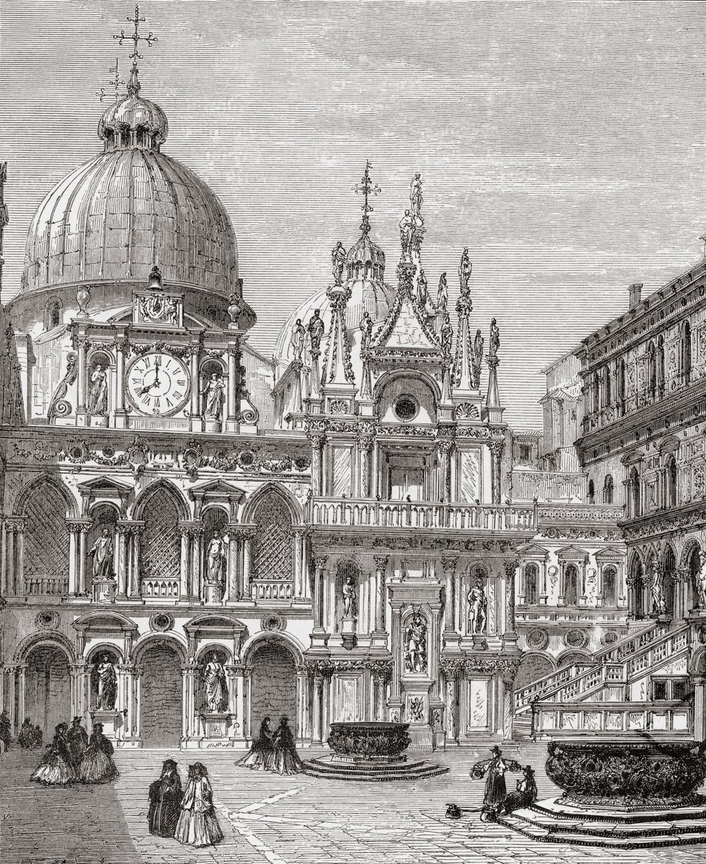 Cortile del Palazzo Ducale, Venezia, Italia, fine XIX secolo. Da Immagini Italiane di Rev. Samuel Manning, pubblicato c.1890 da Reverend Samuel Manning
