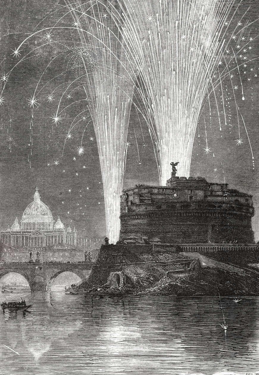 Illuminazione di San Pietro e spettacolo pirotecnico sul Castel Sant