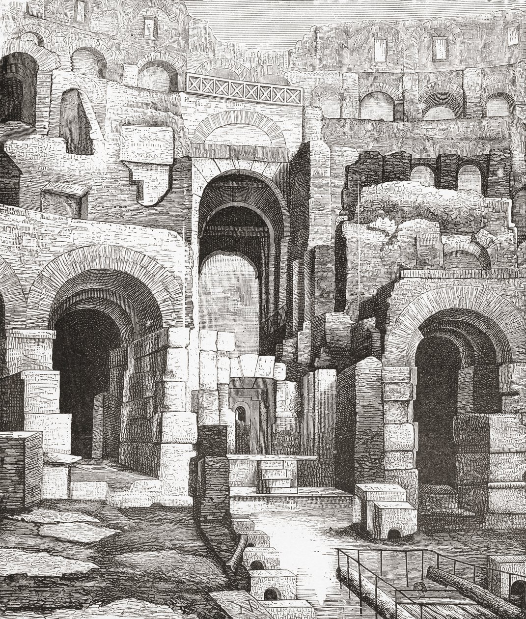Interno del Colosseo, Roma, Italia dal 1874 scavi. Da Italian Pictures di Rev. Samuel Manning, pubblicato c.1890. da Reverend Samuel Manning