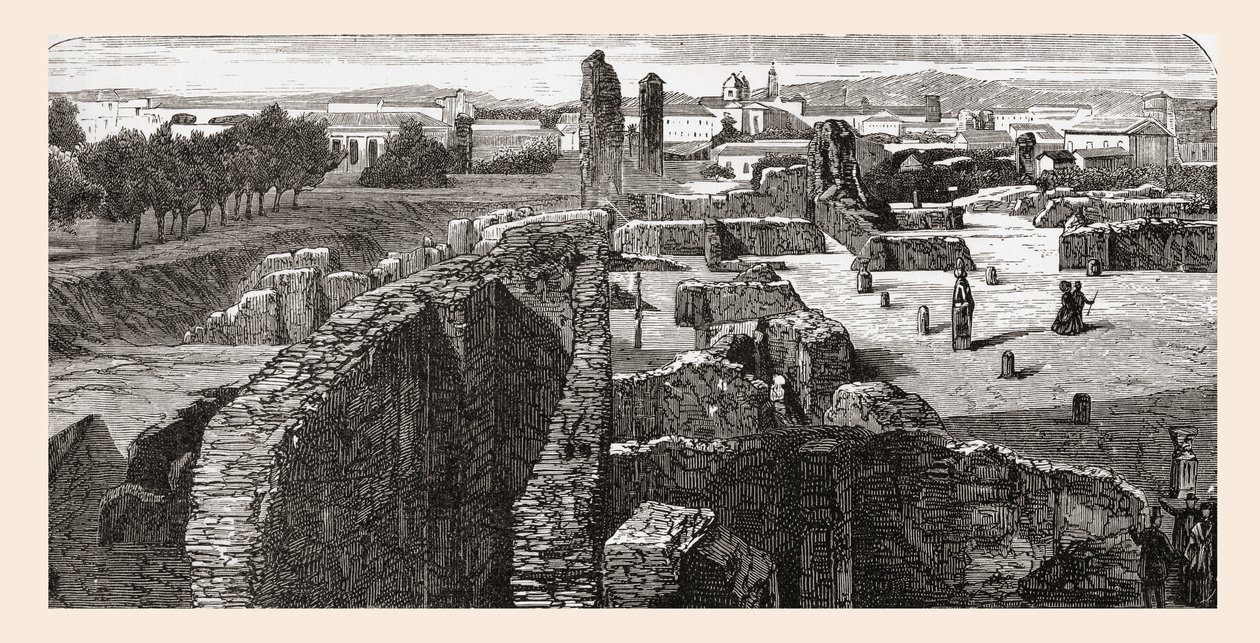 Rovine della Biblioteca nel Palazzo dei Cesari, Colle Palatino, Roma, Italia, alla fine del XIX secolo. Da Immagini Italiane di Rev. Samuel Manning, pubblicato c.1890. da Reverend Samuel Manning