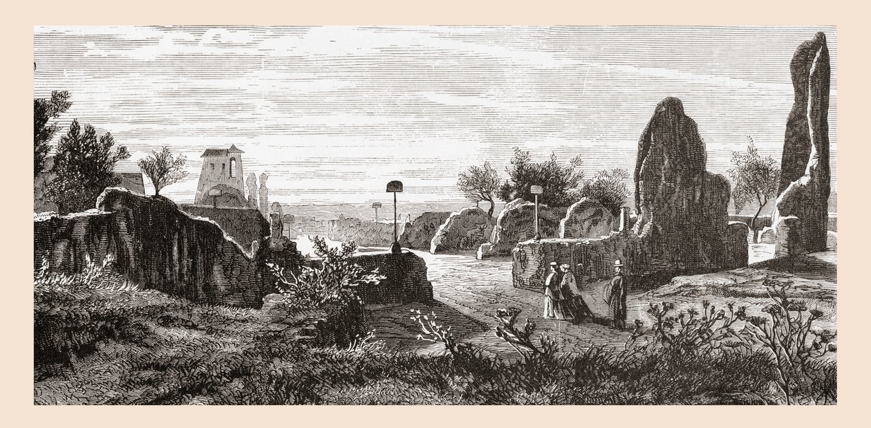 Rovine del Palazzo dei Cesari, Palatino, Roma, Italia, fine XIX secolo. Da Immagini italiane di Rev. Samuel Manning, pubblicato c.1890. da Reverend Samuel Manning