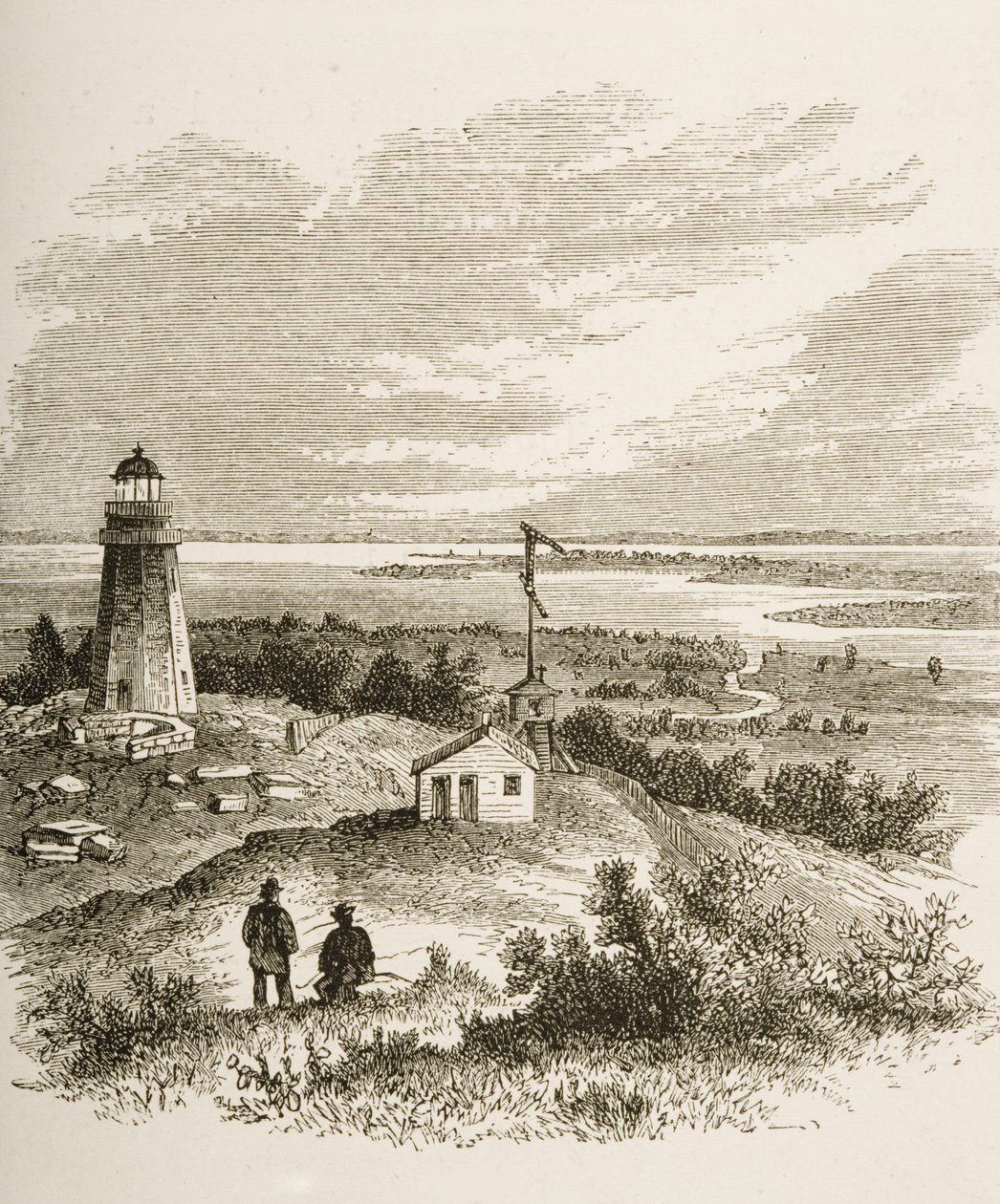 Sandy Hook New Jersey, visto dal faro negli anni 1870, c.1880 da Reverend Samuel Manning