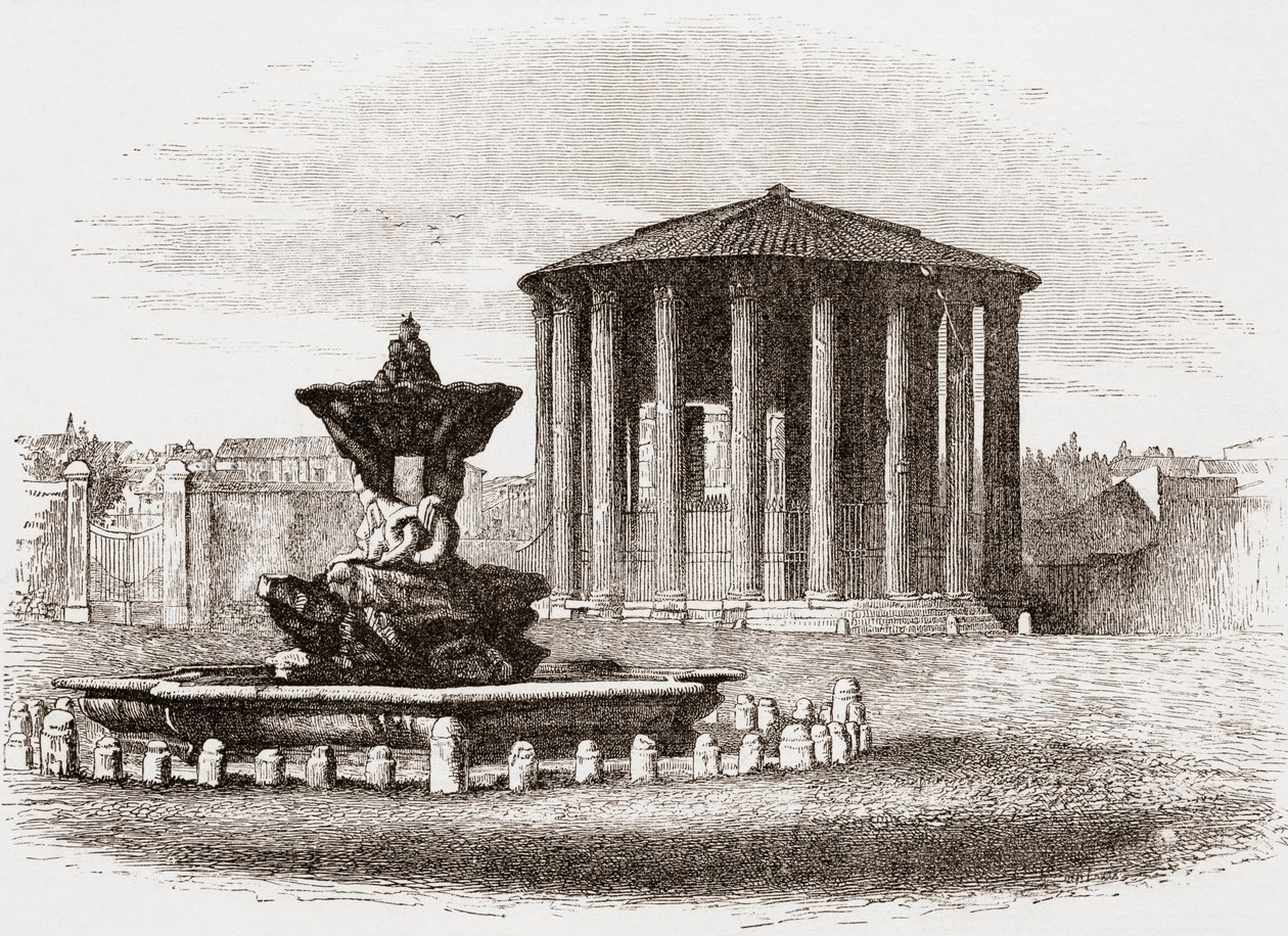 Tempio di Vesta, Foro Romano, Roma, Italia, alla fine del XIX secolo. Da Immagini Italiane di Rev. Samuel Manning, pubblicato c.1890. da Reverend Samuel Manning
