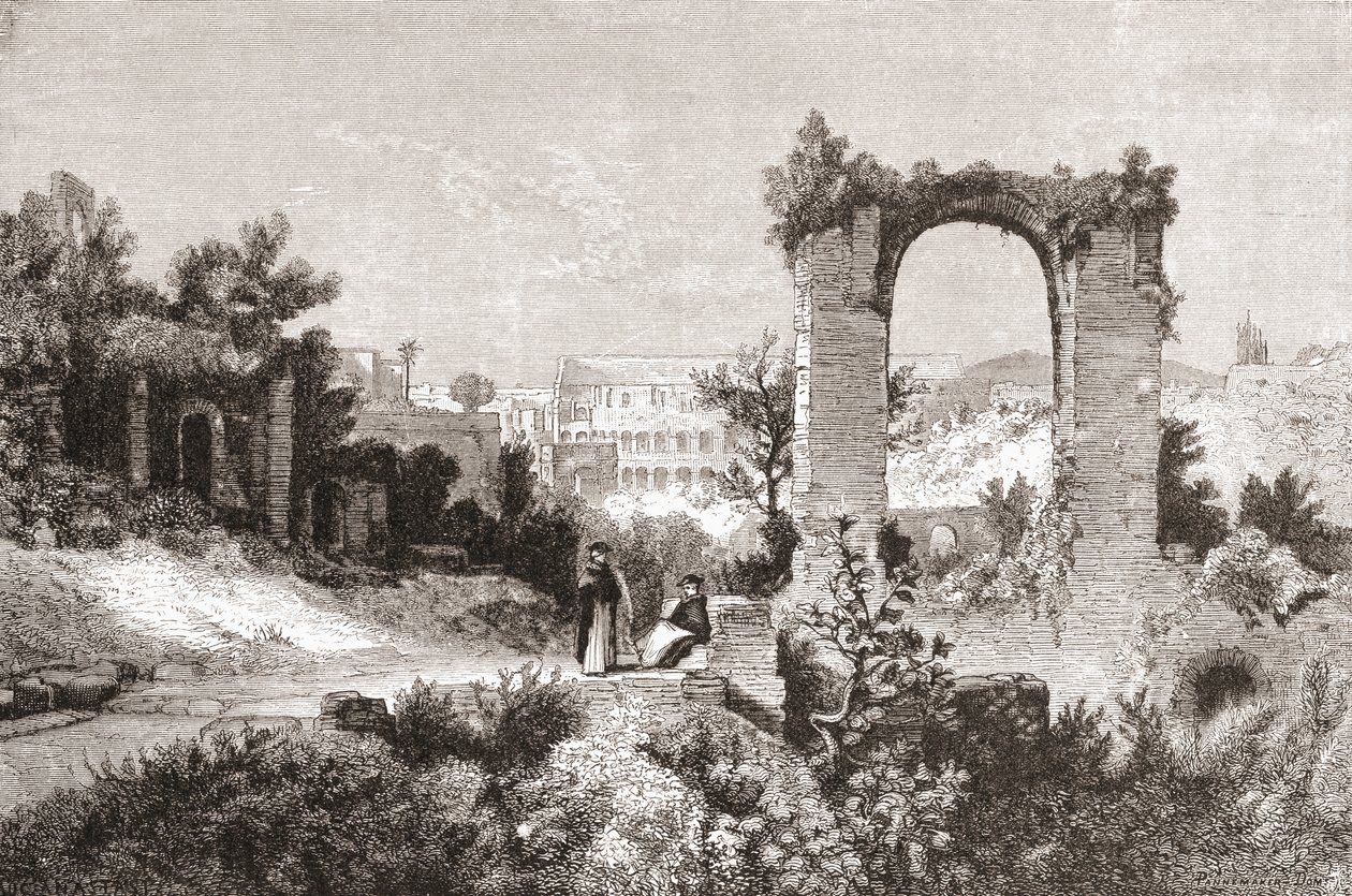 Il Palatino dal Colle Aventino, Roma, Italia, alla fine del XIX secolo. Da Immagini Italiane di Rev. Samuel Manning, pubblicato c.1890. da Reverend Samuel Manning