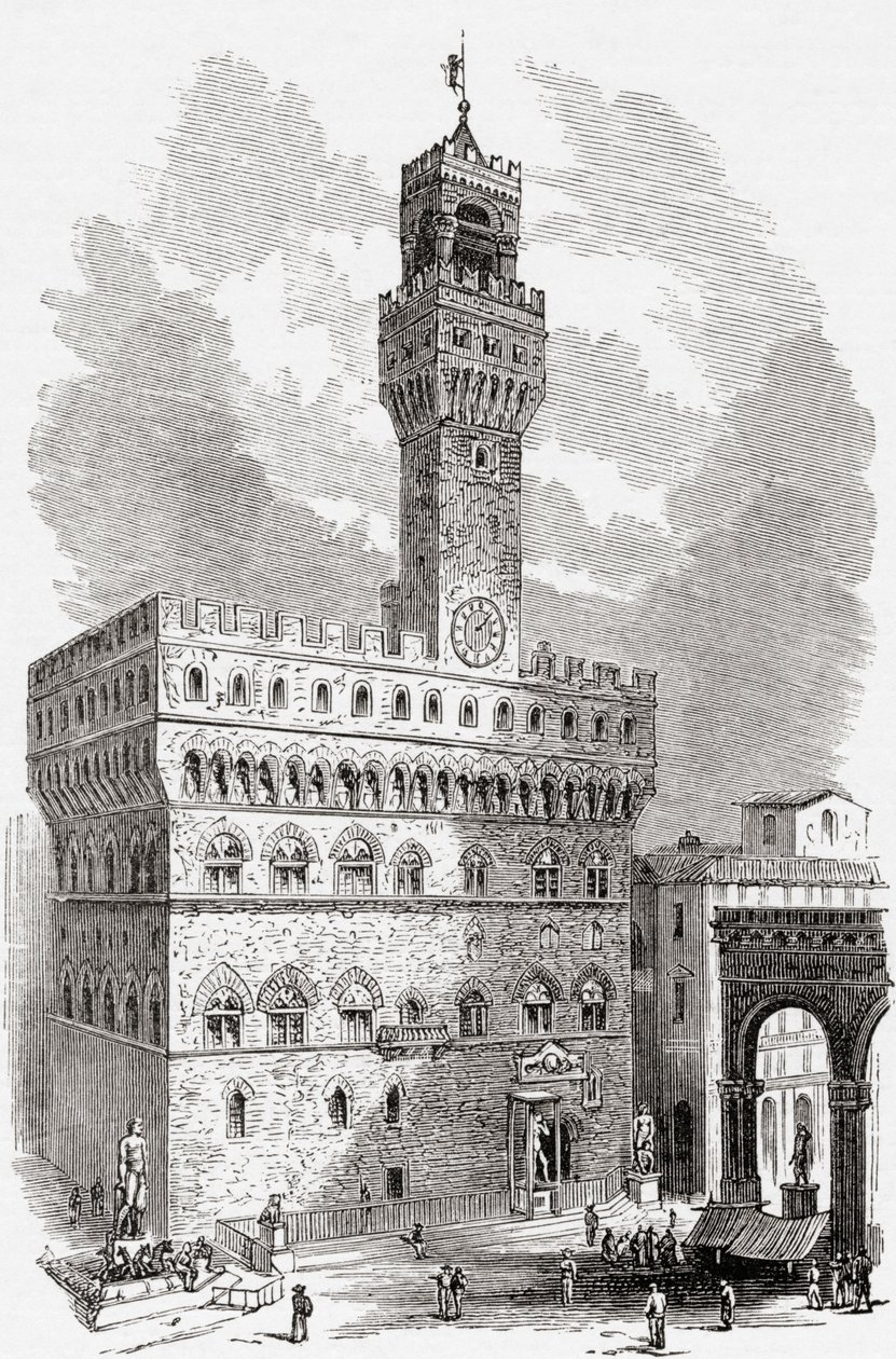 Il Palazzo Vecchio, Firenze, Toscana, Italia alla fine del XIX secolo. Da Italian Pictures di Rev. Samuel Manning, pubblicato c.1890. da Reverend Samuel Manning