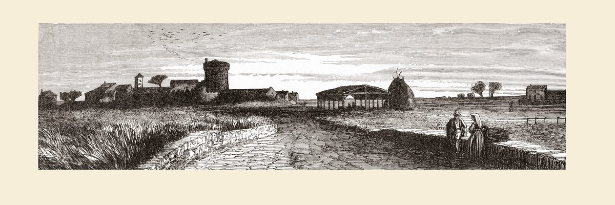 La campagna vicino a Ostia, Roma, Italia, alla fine del XIX secolo. Da Italian Pictures di Rev. Samuel Manning, pubblicato c.1890 da Reverend Samuel Manning