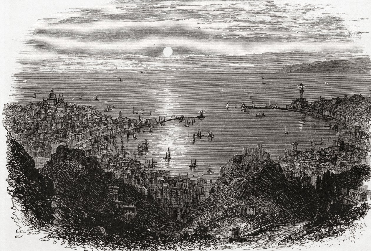 Veduta di Genova, Italia settentrionale alla fine del XIX secolo. Da Italian Pictures di Rev. Samuel Manning, pubblicato c.1890. da Reverend Samuel Manning