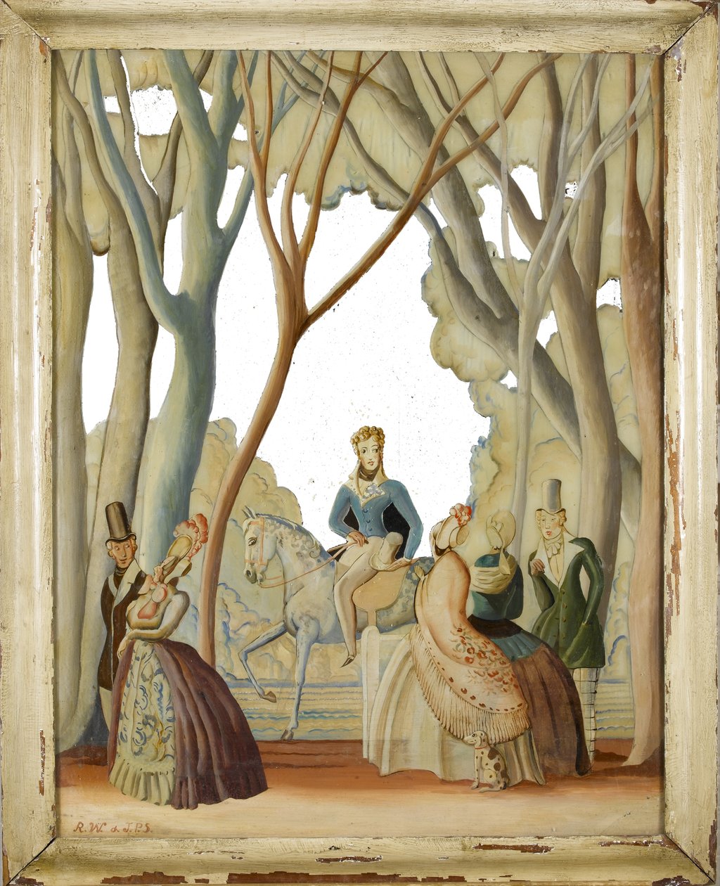 Figure che passeggiano in un parco boscoso da Rex Whistler