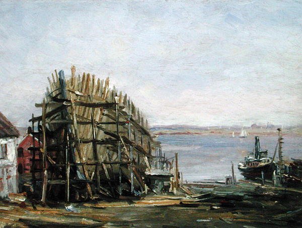 Cantiere navale di Noank, c.1900 da Reynolds Beal
