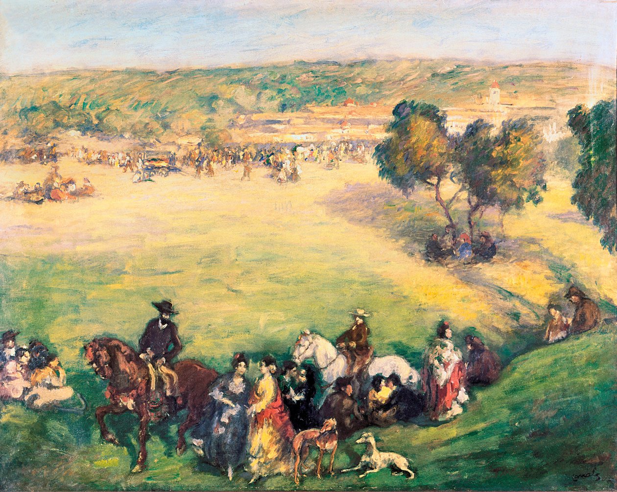 Il prato. Dipinto di Ricard Canals i Llambi (1876-1931). Olio su tela. da Ricardo Canals y Llambi