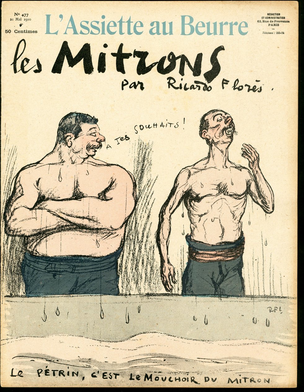 Copertina di "The Butter Plate", numero 477, Satirico a Colori da Ricardo Flores