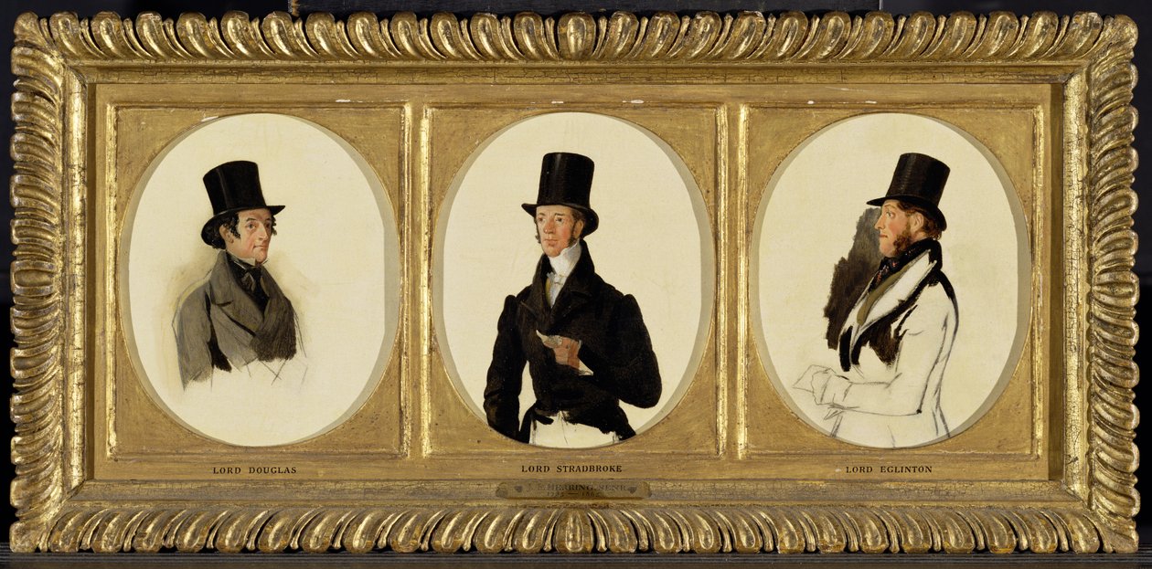 Studi per i ritratti di Lord Eglinton, Lord Douglas e Lord Stradbroke in 
