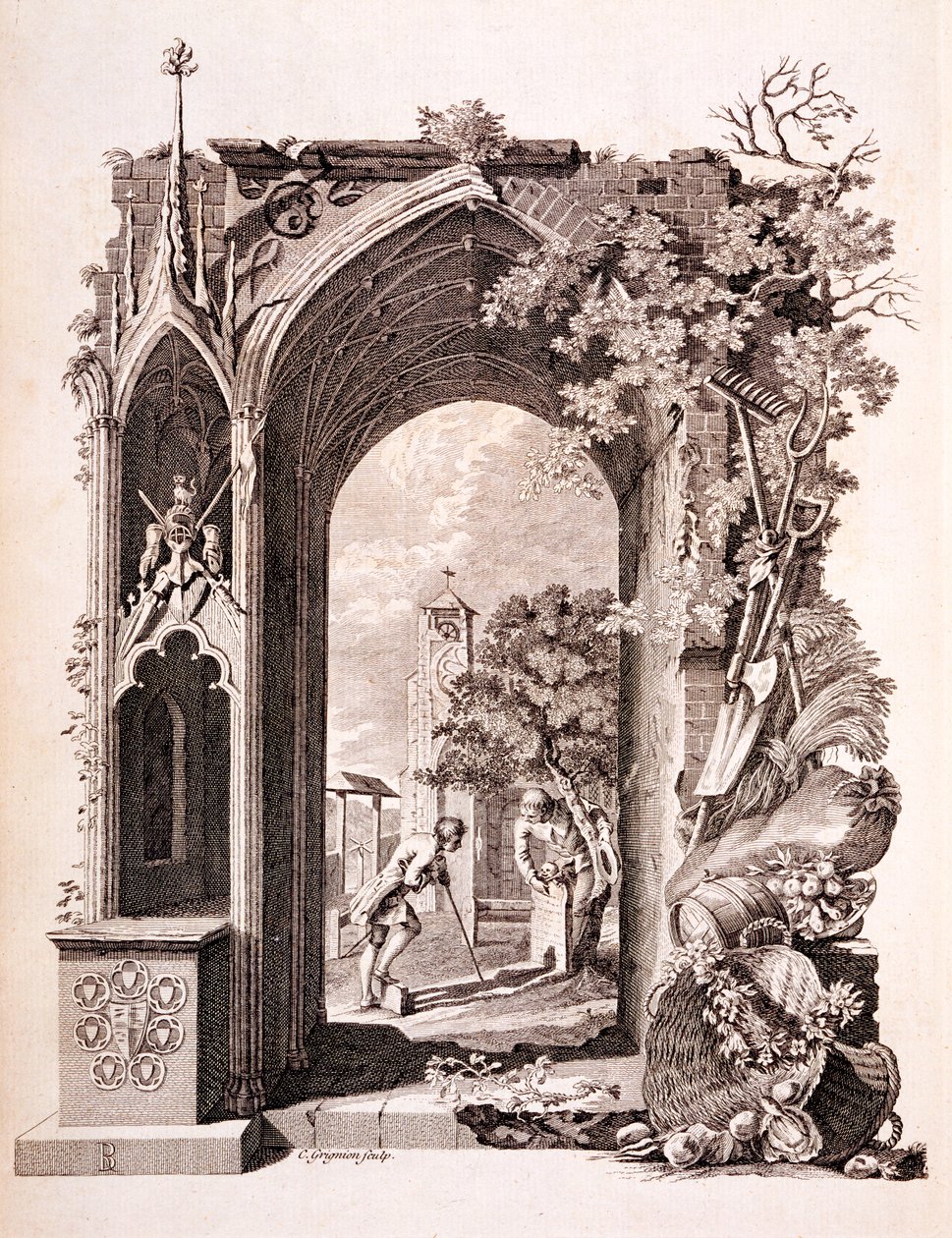 Elegia in un Cimitero di Campagna, illustrazione da 