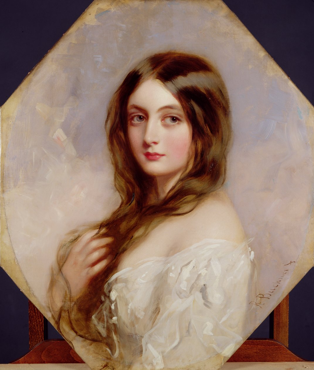 Uno studio - una giovane ragazza in un vestito bianco da Richard Buckner