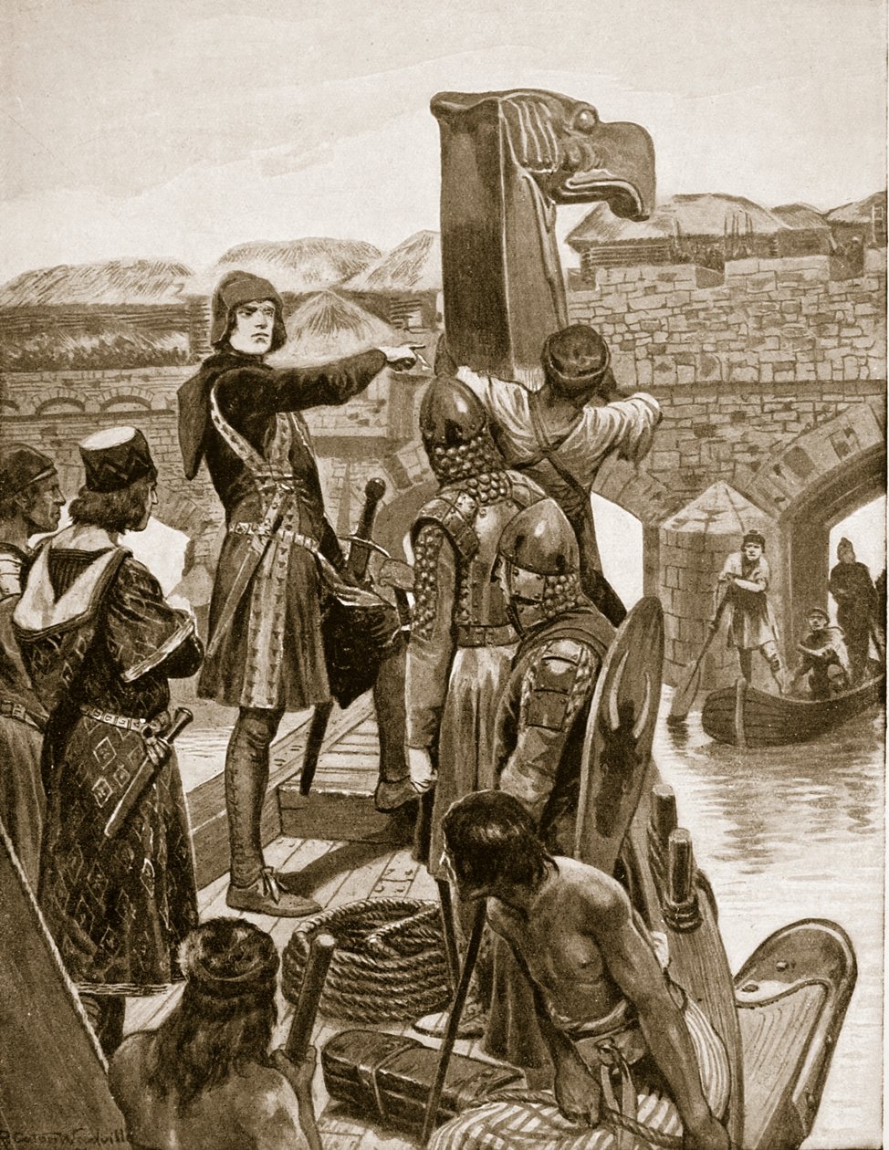 Il conte Godwin naviga sotto il London Bridge nel 1052, per unirsi a suo figlio Harold con 9 navi dall