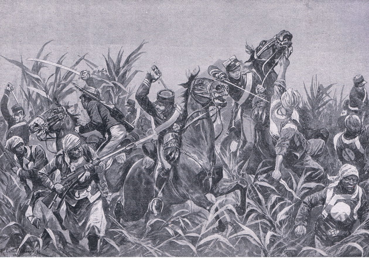 Combattimenti intorno a Tientsin: carica della cavalleria giapponese da Richard Caton II Woodville