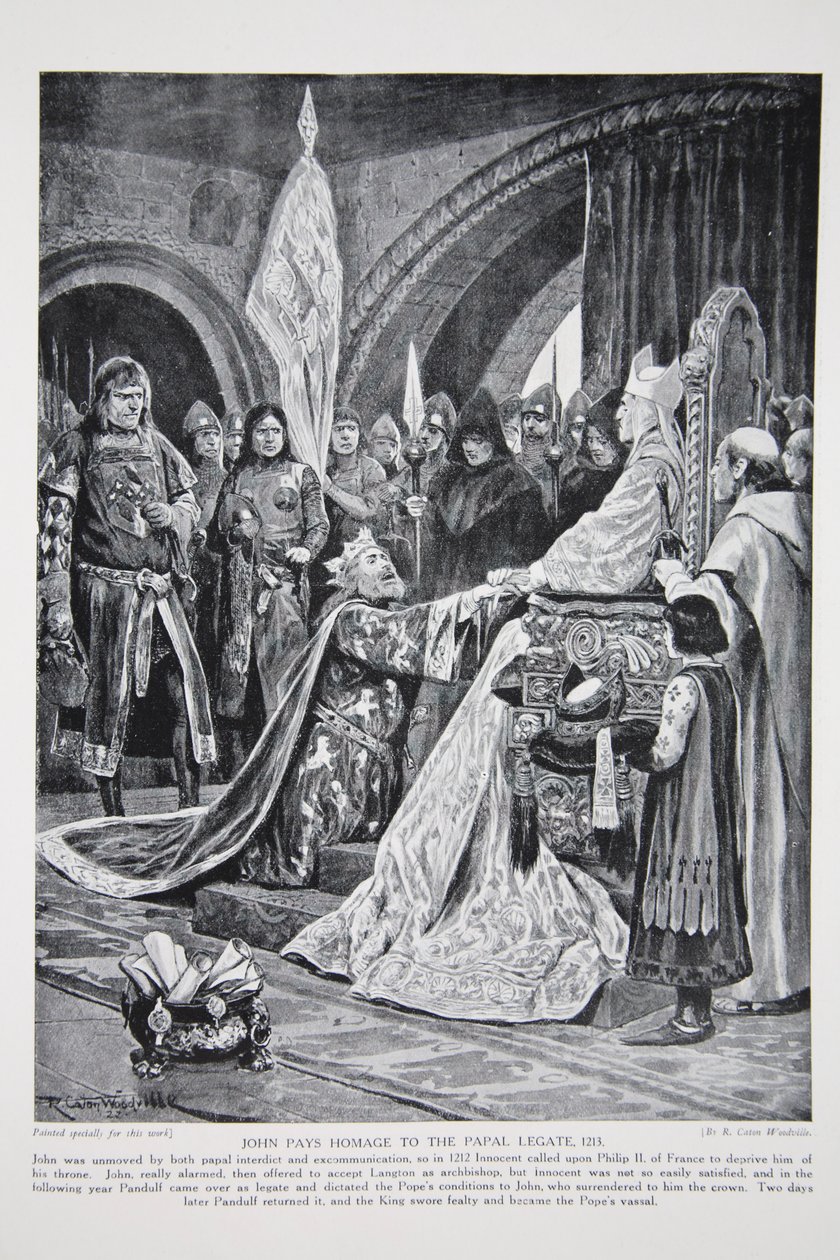 Giovanni Rende Omaggio al Legato Papale, 1213, illustrazione da 