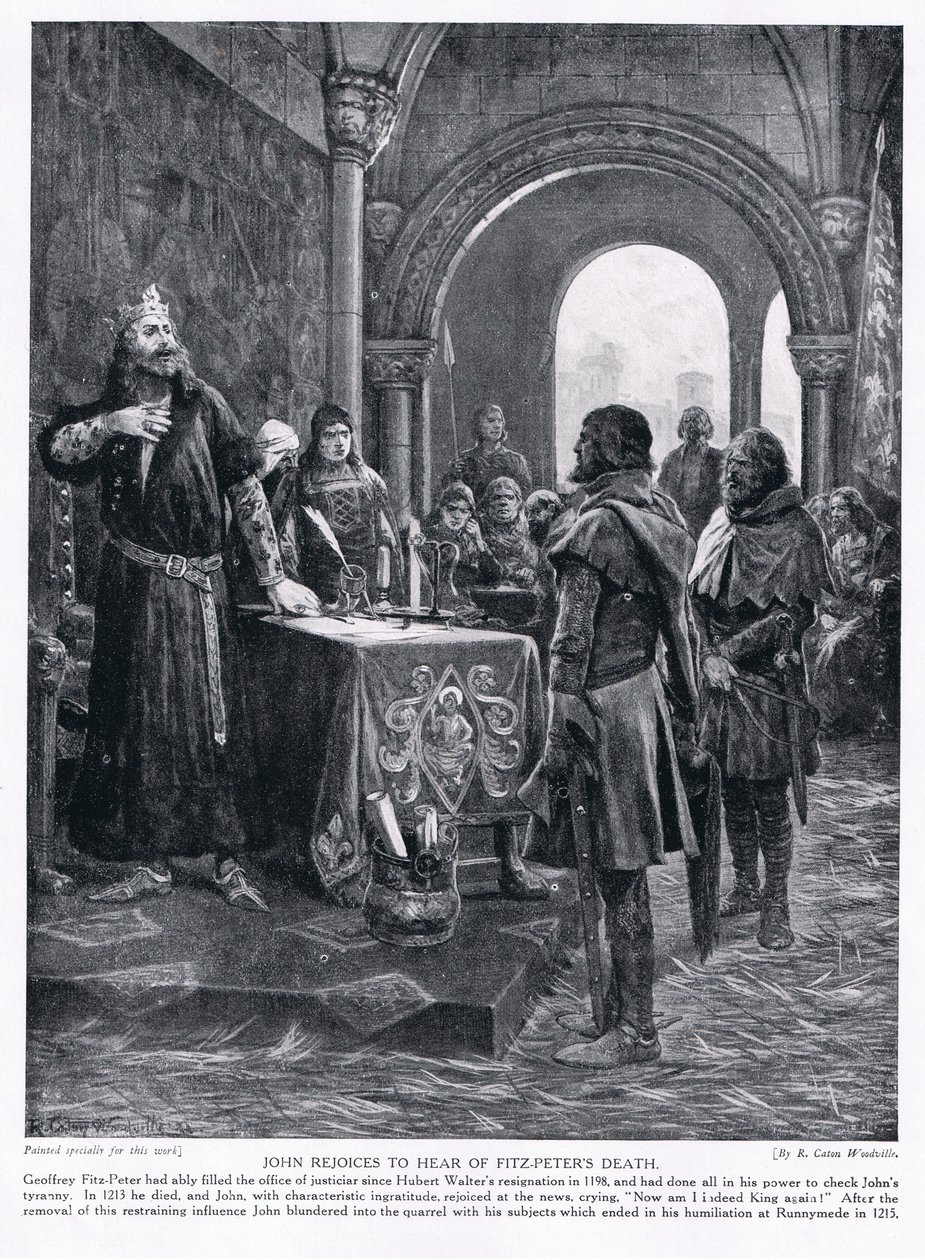 Giovanni si rallegra di sentire della morte di Fitz-Peters AD1198, anni 