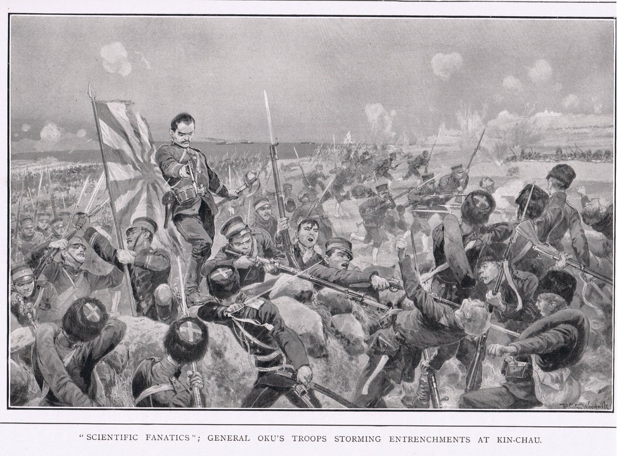Fanatici scientifici durante la guerra russo-giapponese da Richard Caton Woodville junior
