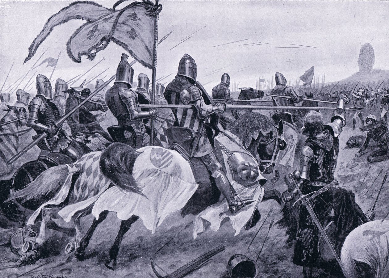 La battaglia di Crecy AD1346 da Richard Caton Woodville junior