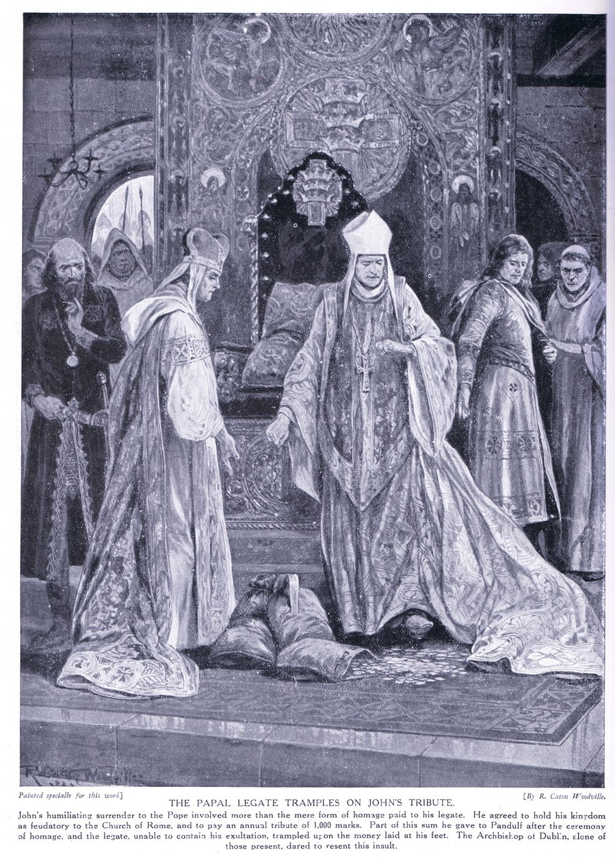 Il Legato Papale calpesta il tributo di Giovanni AD1213 da Richard Caton Woodville junior