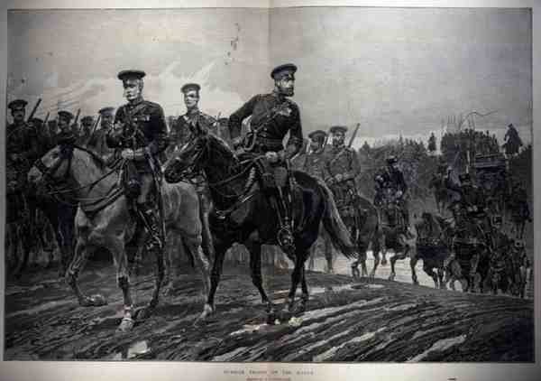 Truppe russe in marcia, da The Illustrated London News, 5 marzo 1887 da Richard Caton II Woodville
