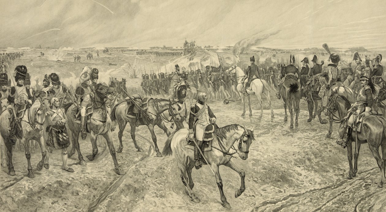 Napoleone I con la sua Vecchia Guardia a Waterloo, inciso da Jules Jacquet (1841-1913) da Richard Caton Woodville